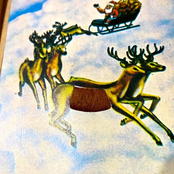 CHRISTMAS VTG 50’s FEEL SANTA CLAUS’ BEARD TOUCH AND FEEL HARDCOVER BOOK TAIWAN - Picture 5 of 14